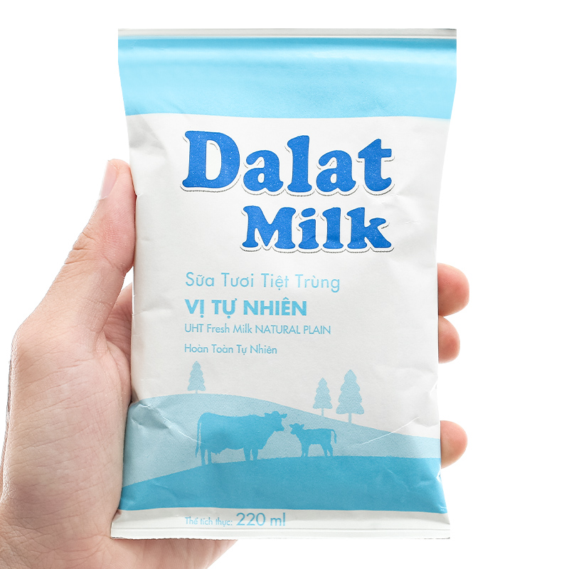 Sữa tươi tiệt trùng Dalat Milk không đường 220 ml (từ 1 tuổi) 4