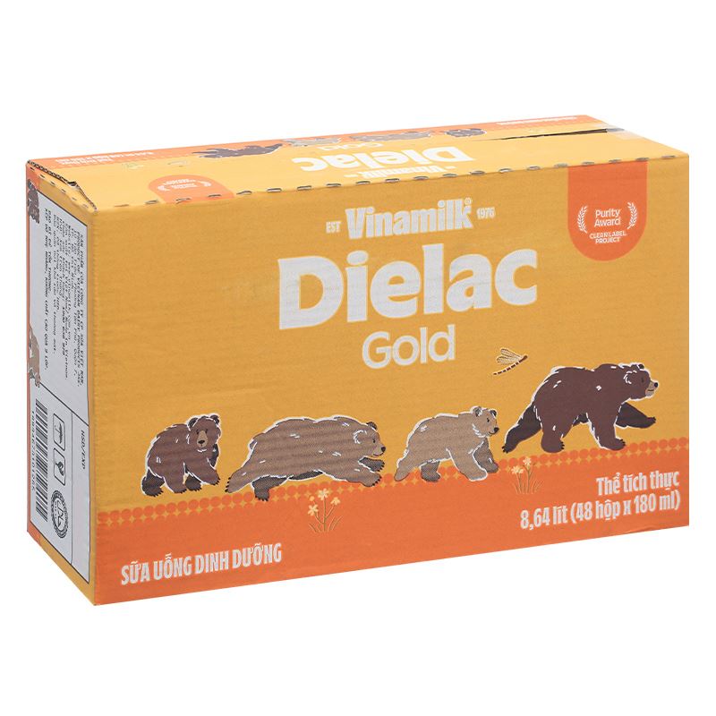 Thùng 48 hộp sữa non pha sẵn Dielac Gold 180 ml (từ 1 tuổi) 2