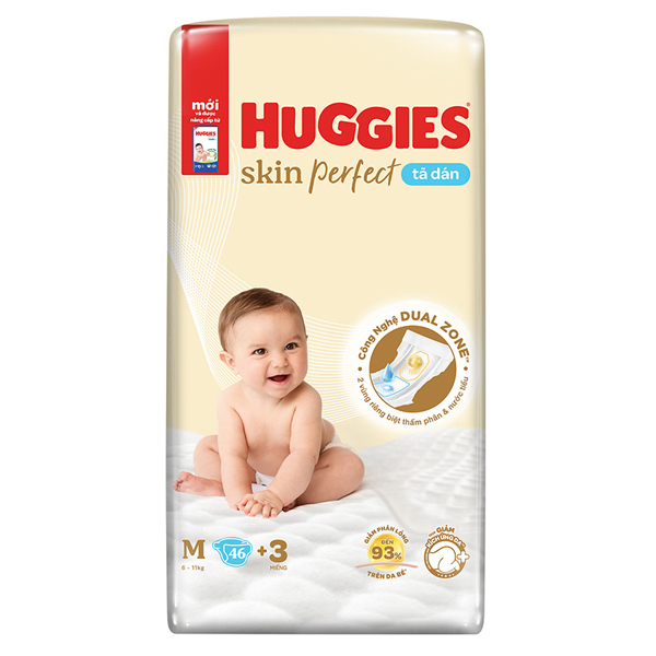 Tã dán Huggies Dry/skin Perfect M46 thấm hút tốt, êm mềm, giảm 10% - AVAKids.com