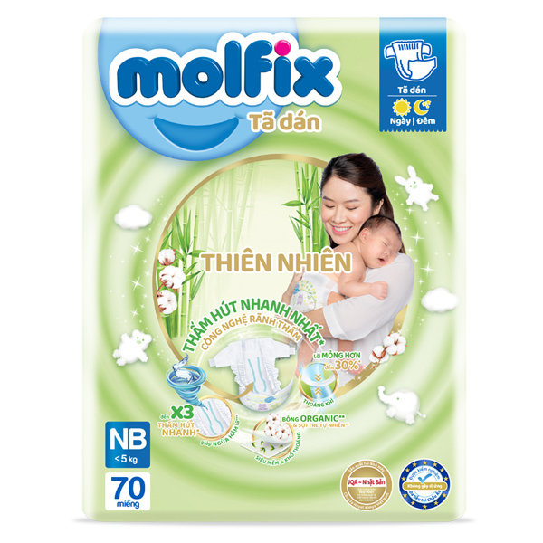 Bỉm tã dán Molfix size S 80 miếng (4-8 kg) giá tốt - AVAKids.com