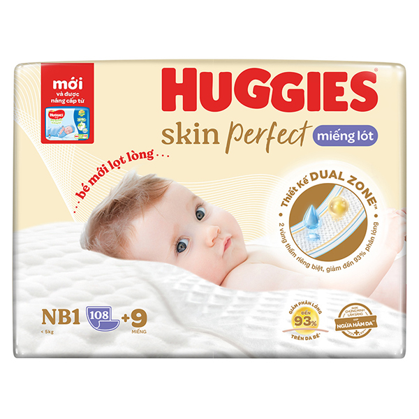 Miếng Lót Huggies NB 1 108 Miếng thấm hút tốt, êm mềm, giảm 10% - AVAKids.com