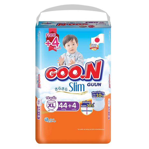 Tã quần GOO.N Slim size XL 44+4 miếng (12-17 kg) giá tốt - AVAKids.com