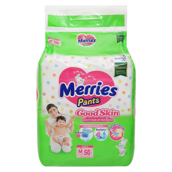 Tã quần Merries Good Skin size M 50 miếng (cho bé 7 - 12kg) - AVAKids.com