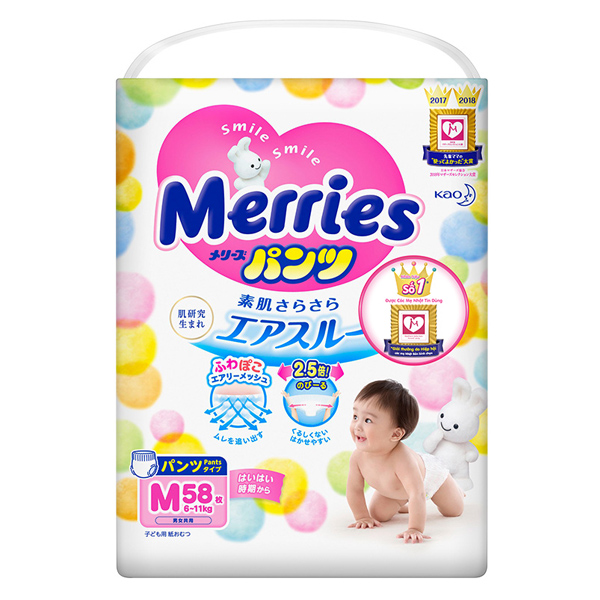 Tã quần Merries size L 44 miếng (9 - 14 kg) 9