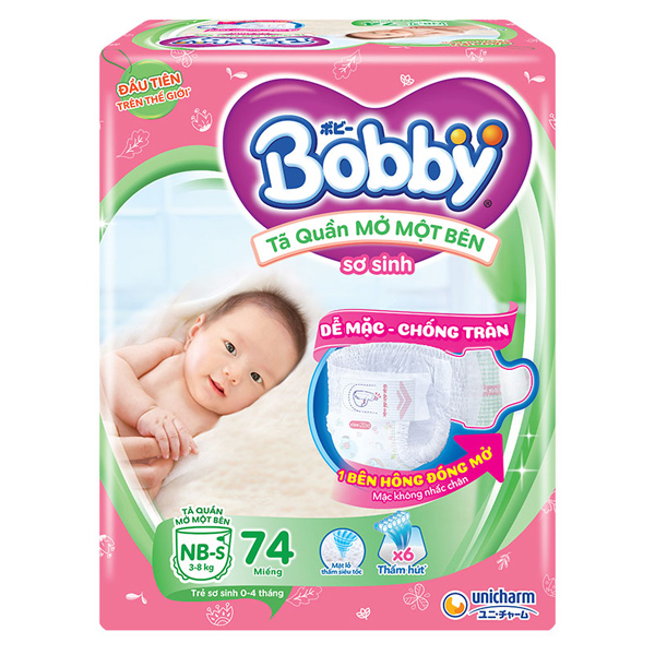 Tã quần mở một bên Bobby NBS 74 miếng (3-8 kg) GIÁ TỐT - AVAKids.com