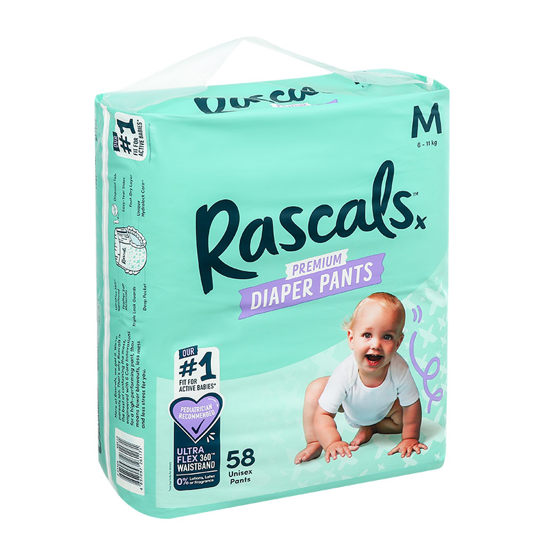 Combo 2 tã quần Rascals size M 58 miếng/bịch (6 - 11 kg) - Giao bao bì ngẫu nhiên 6
