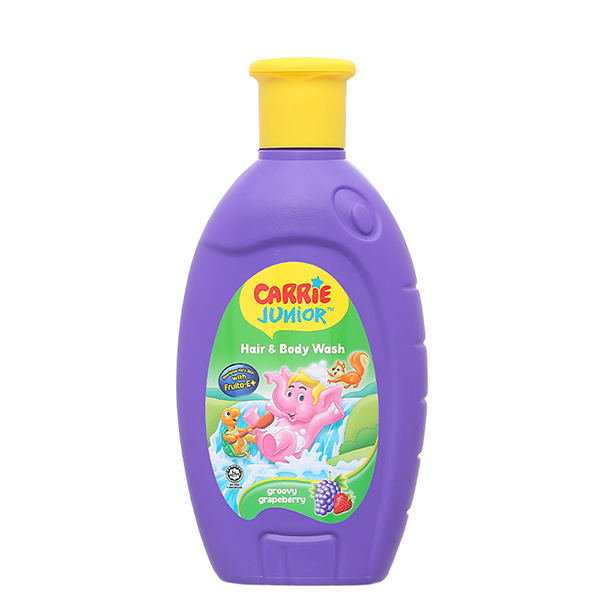 Sữa tắm & gội 2in1 cho bé Carrie Junior hương Grapeberry 280g (từ 2 tuổi) làm sạch dịu nhẹ - AVAKids.com