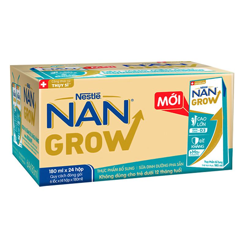 Lốc 4 hộp sữa pha sẵn Nestlé NAN Grow 180 ml (từ 1 tuổi) 10