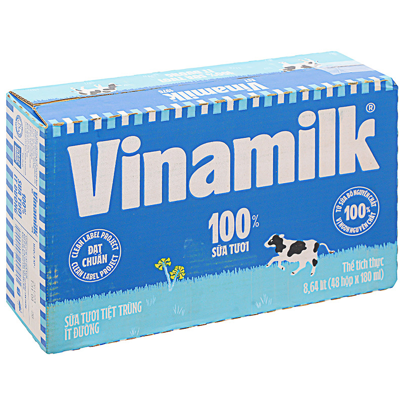 Combo 2 thùng 48 hộp sữa tươi tiệt trùng Vinamilk ít đường 180 ml (từ 1 tuổi) - Giao bao bì ngẫu nhiên 16