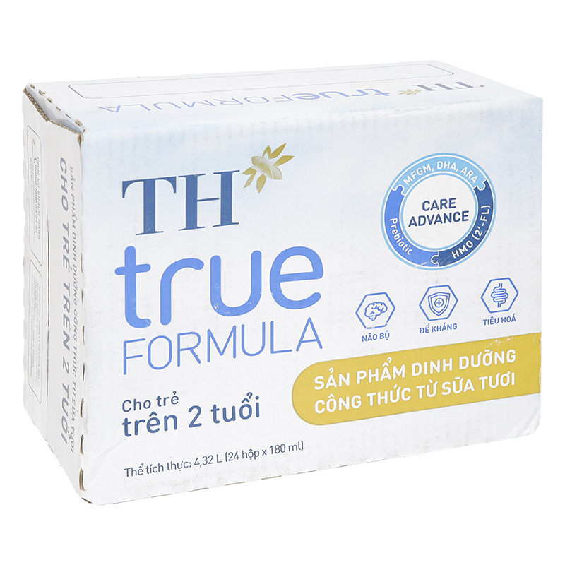 Lốc 4 hộp sữa pha sẵn TH true Formula 180 ml (từ 2 tuổi) 25