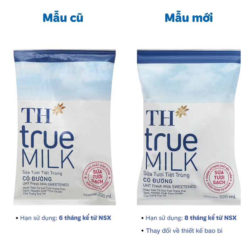 Sữa tươi tiệt trùng TH true MILK có đường 220 ml (từ 1 tuổi) 9
