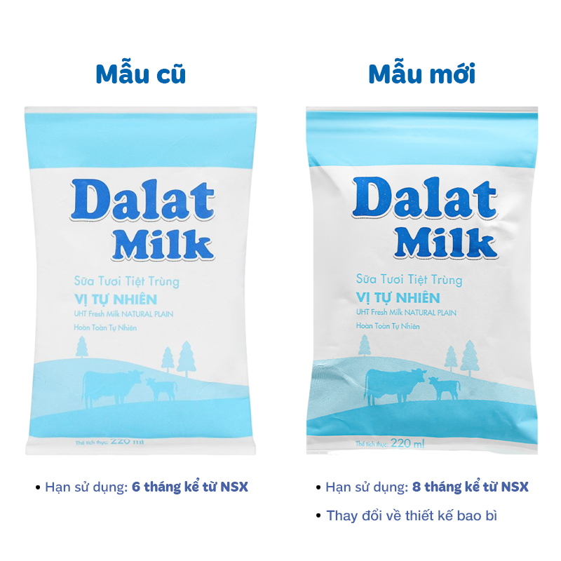 Sữa tươi tiệt trùng Dalat Milk không đường 220 ml (từ 1 tuổi) 9