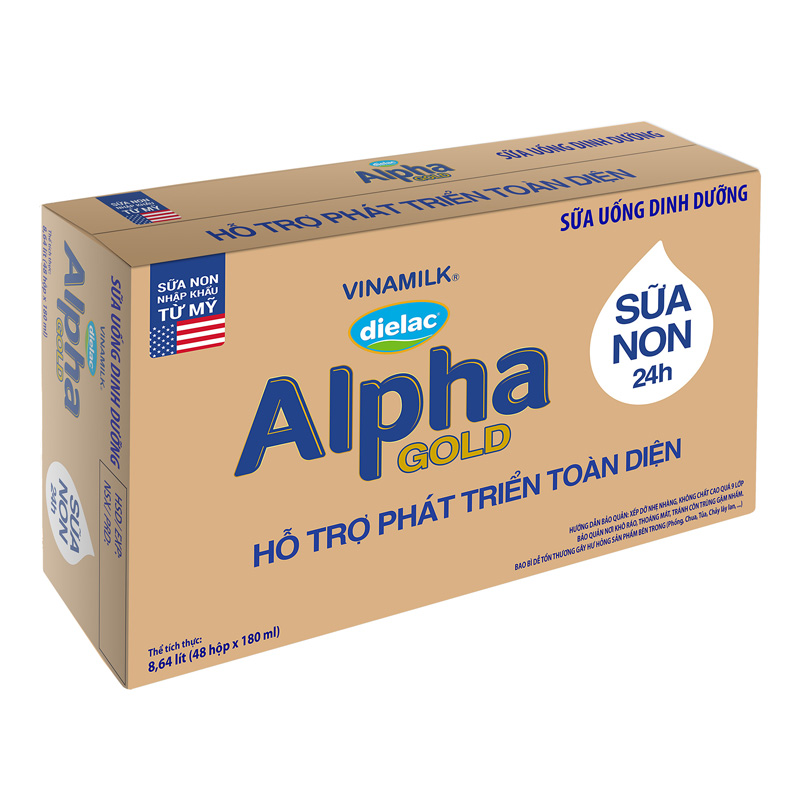 Lốc 4 hộp sữa non pha sẵn Dielac Alpha Gold 180 ml (từ 1 tuổi) 8