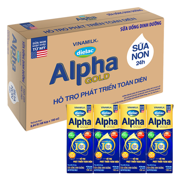 Lốc 4 hộp sữa non pha sẵn Dielac Alpha Gold 180 ml (từ 1 tuổi) 7