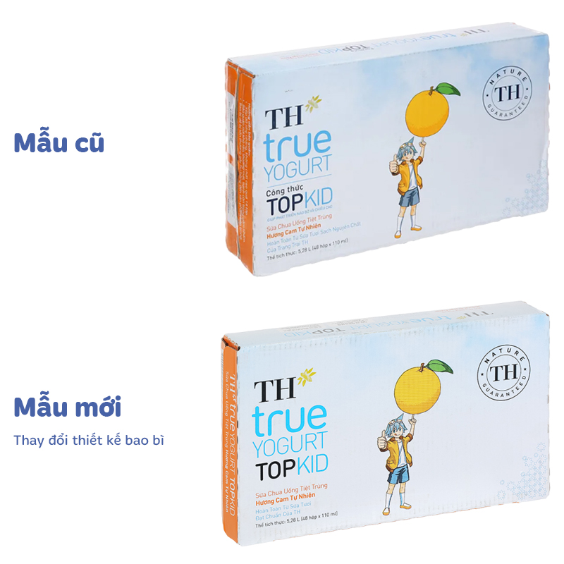 Lốc 4 hộp sữa chua uống tiệt trùng TH true YOGURT TOPKID vị cam 110 ml (từ 2 tuổi) - Giao bao bì ngẫu nhiên 13