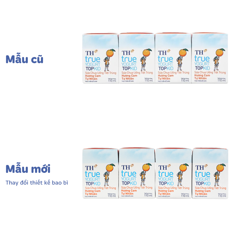 Lốc 4 hộp sữa chua uống tiệt trùng TH true YOGURT TOPKID vị cam 110 ml (từ 2 tuổi) - Giao bao bì ngẫu nhiên 14