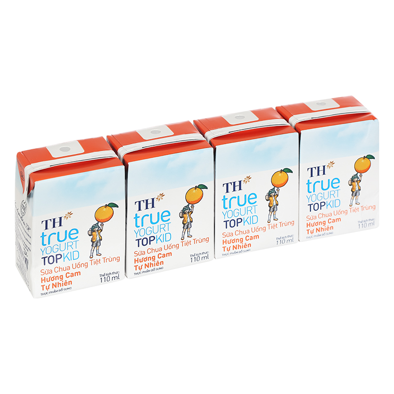 Lốc 4 hộp sữa chua uống tiệt trùng TH true YOGURT TOPKID vị cam 110 ml (từ 2 tuổi) - Giao bao bì ngẫu nhiên 17