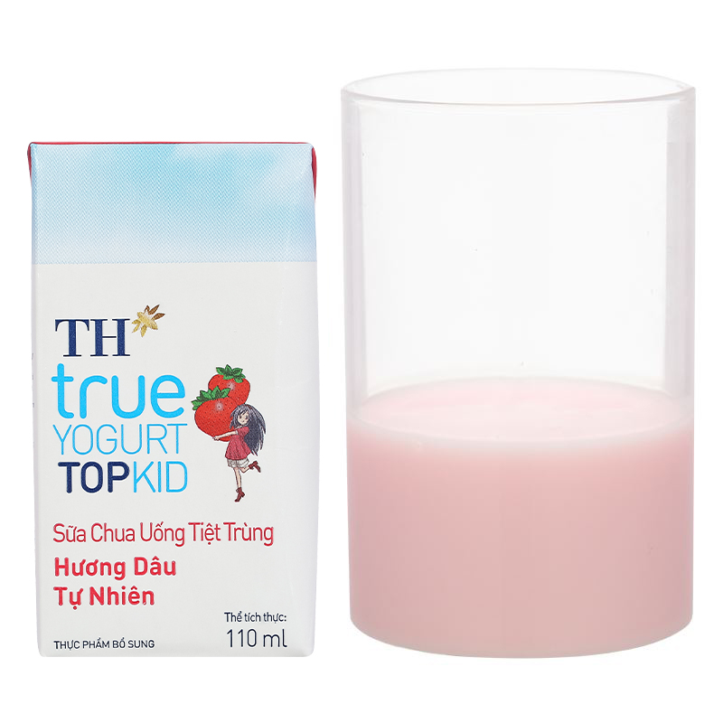 Thùng 48 hộp sữa chua uống tiệt trùng TH true YOGURT TOPKID vị dâu 110 ml (từ 2 tuổi) - Giao bao bì ngẫu nhiên 14