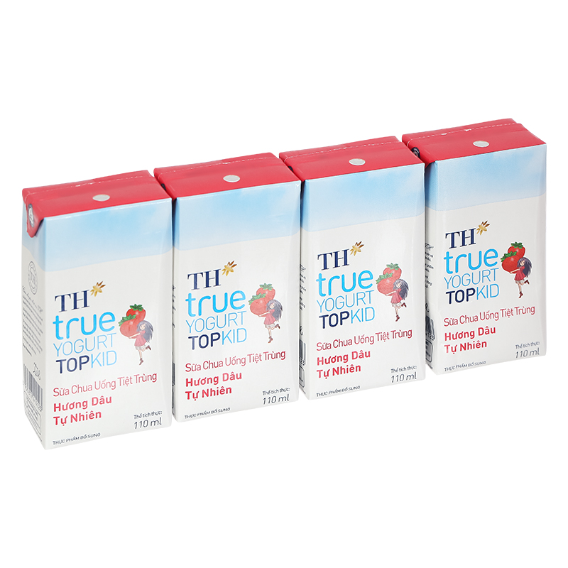 Thùng 48 hộp sữa chua uống tiệt trùng TH true YOGURT TOPKID vị dâu 110 ml (từ 2 tuổi) - Giao bao bì ngẫu nhiên 6