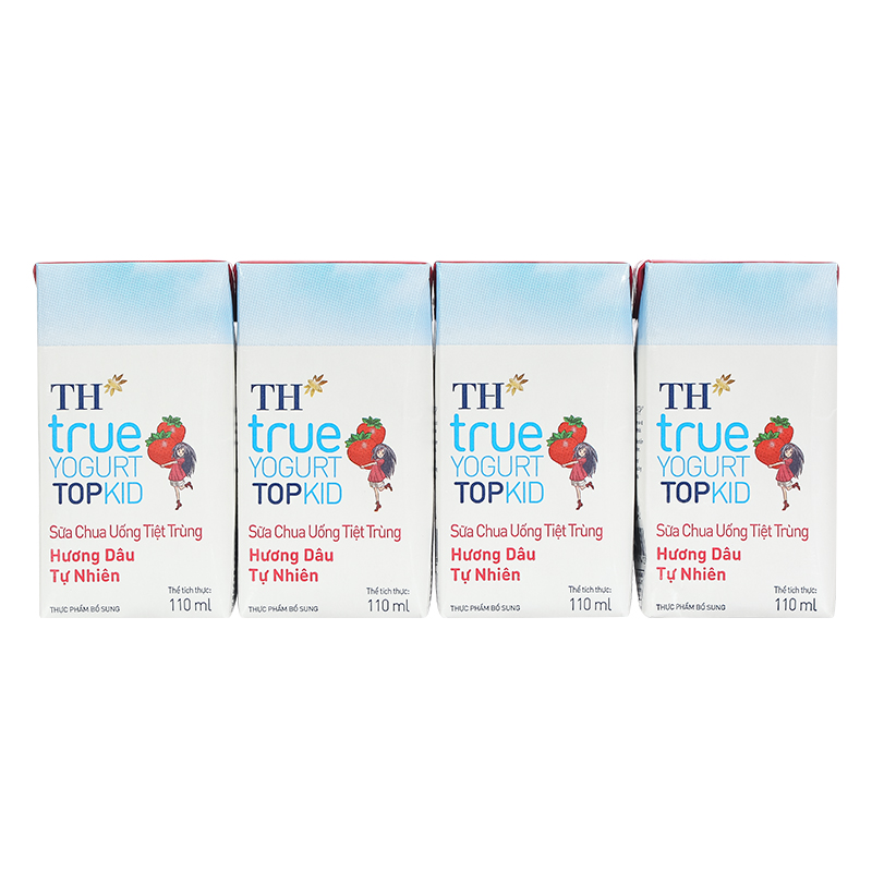 Thùng 48 hộp sữa chua uống tiệt trùng TH true YOGURT TOPKID vị dâu 110 ml (từ 2 tuổi) - Giao bao bì ngẫu nhiên 7