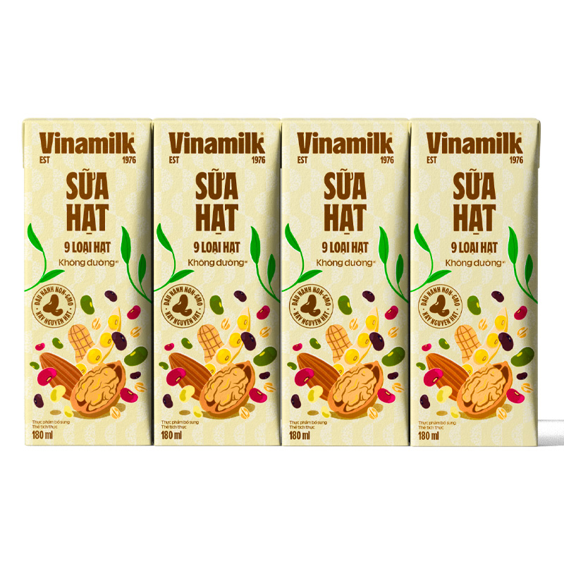 Thùng 24 hộp sữa hạt Vinamilk 9 loại hạt không đường 180 ml (từ 4 tuổi) 5