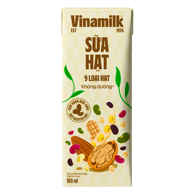 Thùng 24 hộp sữa hạt Vinamilk 9 loại hạt không đường 180 ml (từ 4 tuổi) 7