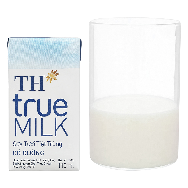 Lốc 4 hộp sữa tươi tiệt trùng TH true MILK có đường 110 ml (từ 1 tuổi) 23