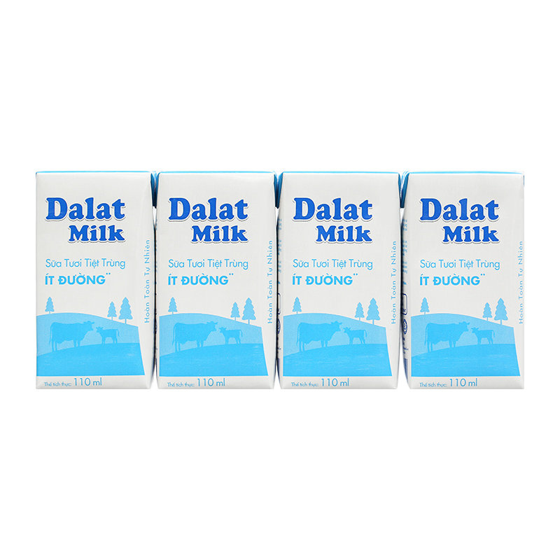 Thùng 48 hộp sữa tươi tiệt trùng Dalat Milk ít đường 110 ml (từ 1 tuổi) 5