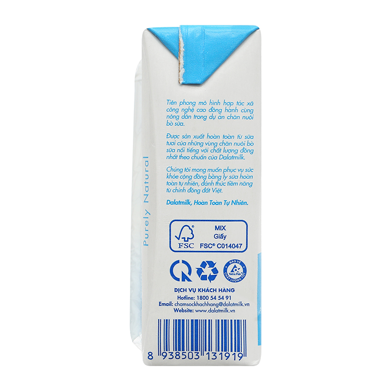 Thùng 48 hộp sữa tươi tiệt trùng Dalat Milk ít đường 110 ml (từ 1 tuổi) 10