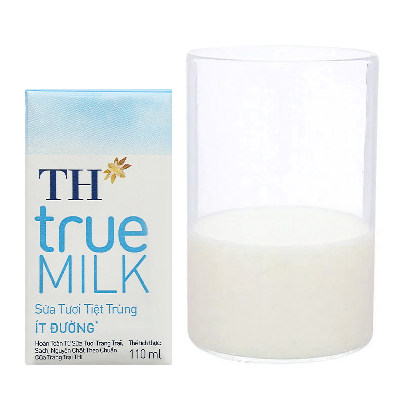 Lốc 4 hộp sữa tươi tiệt trùng TH true MILK ít đường 110 ml (từ 1 tuổi) 23