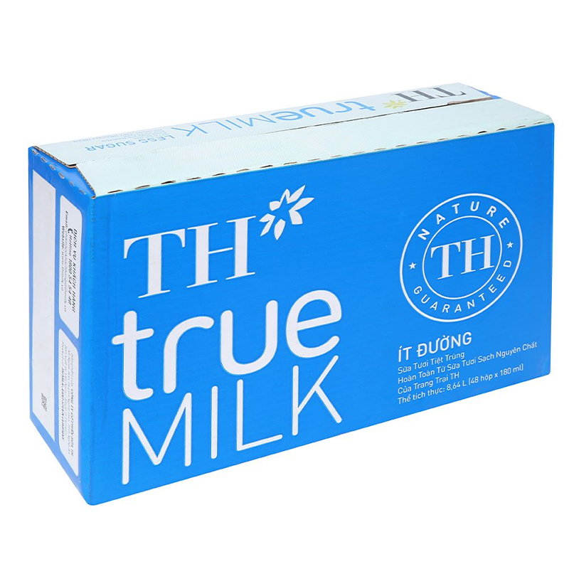 Thùng 48 hộp sữa tươi tiệt trùng TH true MILK ít đường 180 ml (từ 1 tuổi) 2