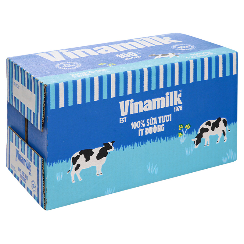 Thùng 12 hộp sữa tươi tiệt trùng Vinamilk ít đường 1 lít (từ 1 tuổi) 2