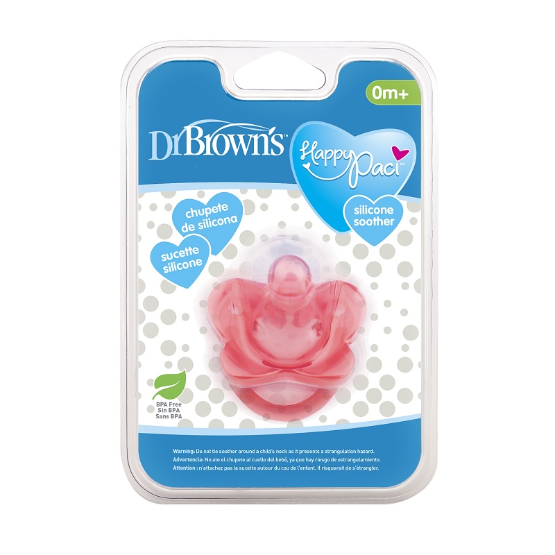 Bộ 2 ti ngậm Dr.Browns chống vẩu (từ 0 tháng) - Màu hồng 14