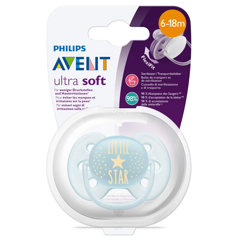 Ti ngậm Philips Avent siêu mềm SCF522/01 (0 - 6 tháng) - Màu xanh 12