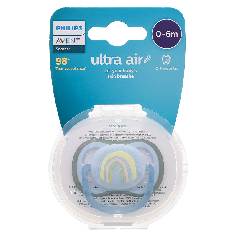 Ti ngậm Philips Avent thông khí SCF086/03 (0 - 6 tháng) - Hình cầu vồng 2