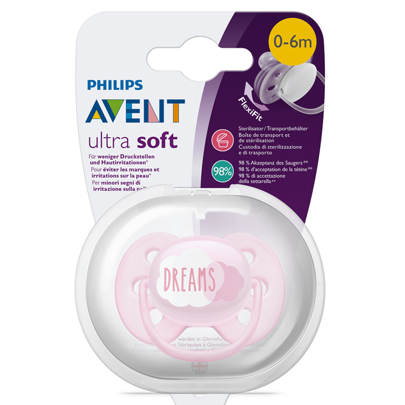 Ti ngậm Philips Avent siêu mềm SCF522/01 (0 - 6 tháng) - Màu xanh 17