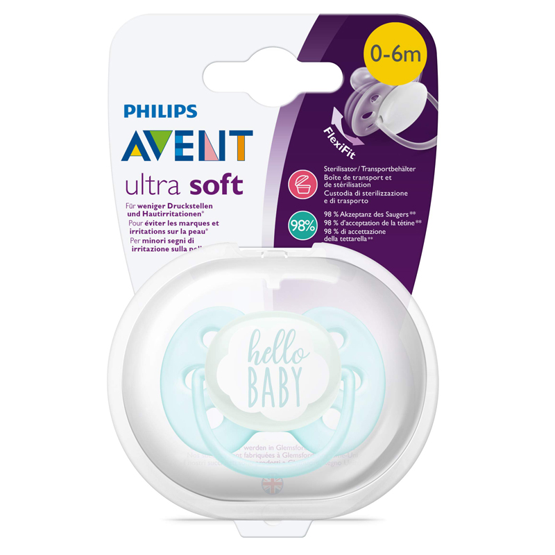 Ti ngậm Philips Avent siêu mềm SCF522/01 (0 - 6 tháng) - Màu xanh 2