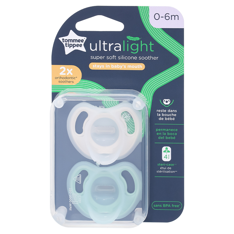 Bộ 2 ti ngậm Tommee Tippee siêu nhẹ Ultra Light (0 - 6 tháng) 2