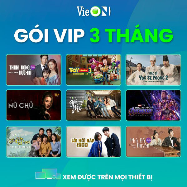 Gói VieON VIP 3 tháng giá cực tốt với 3 kênh K+ và 150 kênh khác - AVAKids.com