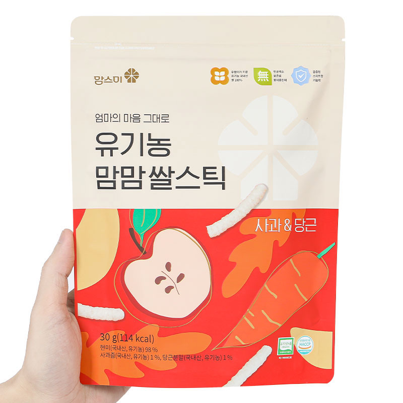 Bánh gạo lứt  ăn dặm MOMSMI vị táo, cà rốt gói 30g (từ 6 tháng) 3