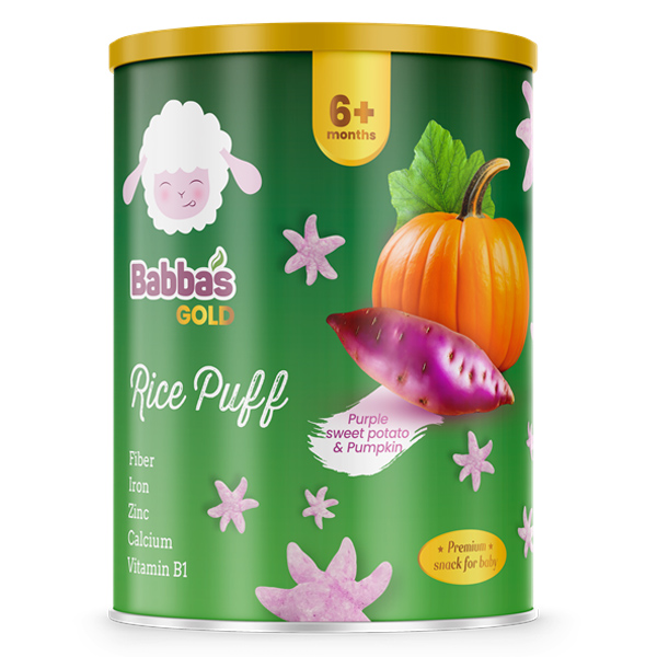 Bánh gạo ăn dặm Babba's Gold vị khoai lang, bí đỏ
