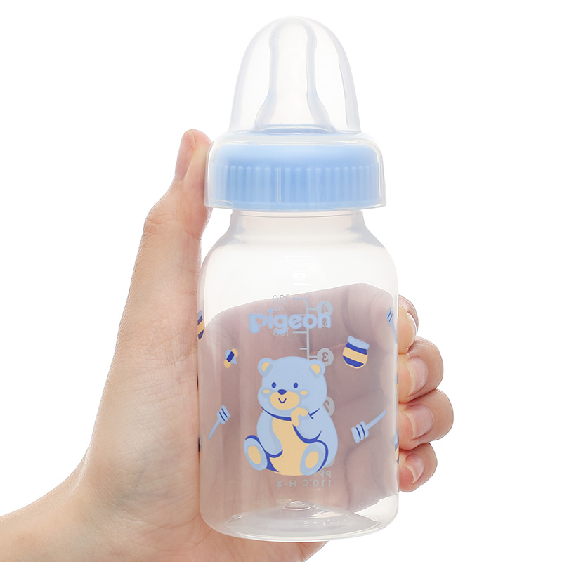 Bình sữa nhựa PP Pigeon cổ hẹp 240 ml - Hình gấu (từ 4 tháng) 27