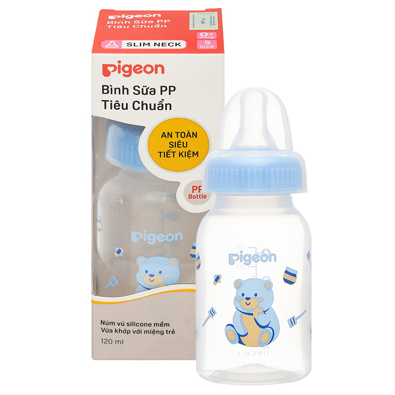 Bình sữa nhựa PP Pigeon cổ hẹp 240 ml - Hình gấu (từ 4 tháng) 28
