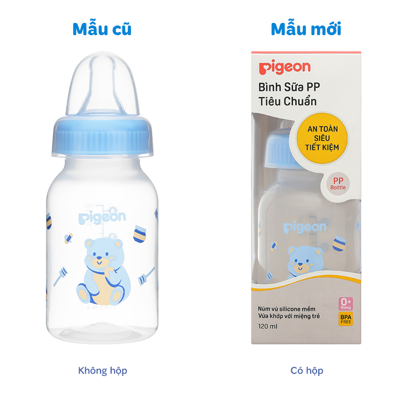 Bình sữa nhựa PP Pigeon cổ hẹp 240 ml - Hình gấu (từ 4 tháng) 19