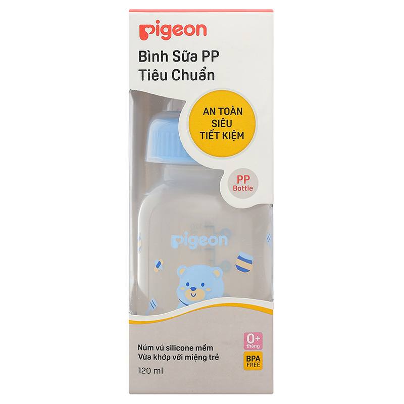 Bình sữa nhựa PP Pigeon cổ hẹp 240 ml - Hình gấu (từ 4 tháng) 29