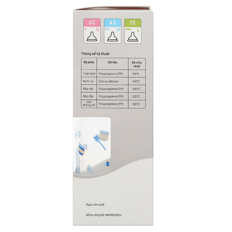 Bình sữa nhựa PP Pigeon cổ hẹp 240 ml - Hình gấu (từ 4 tháng) 32