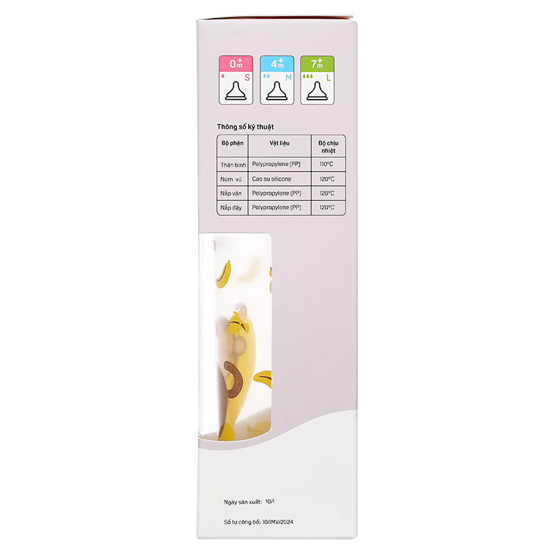 Bình sữa nhựa PP Pigeon cổ hẹp 240 ml - Hình khỉ (từ 4 tháng) 12