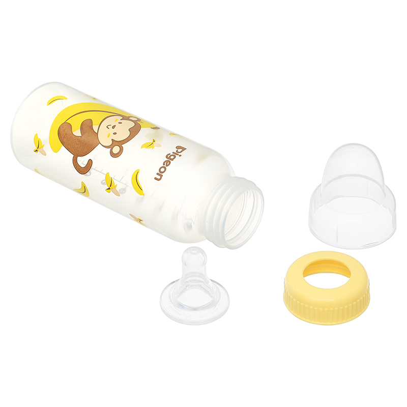 Bình sữa nhựa PP Pigeon cổ hẹp 240 ml - Hình khỉ (từ 4 tháng) 5