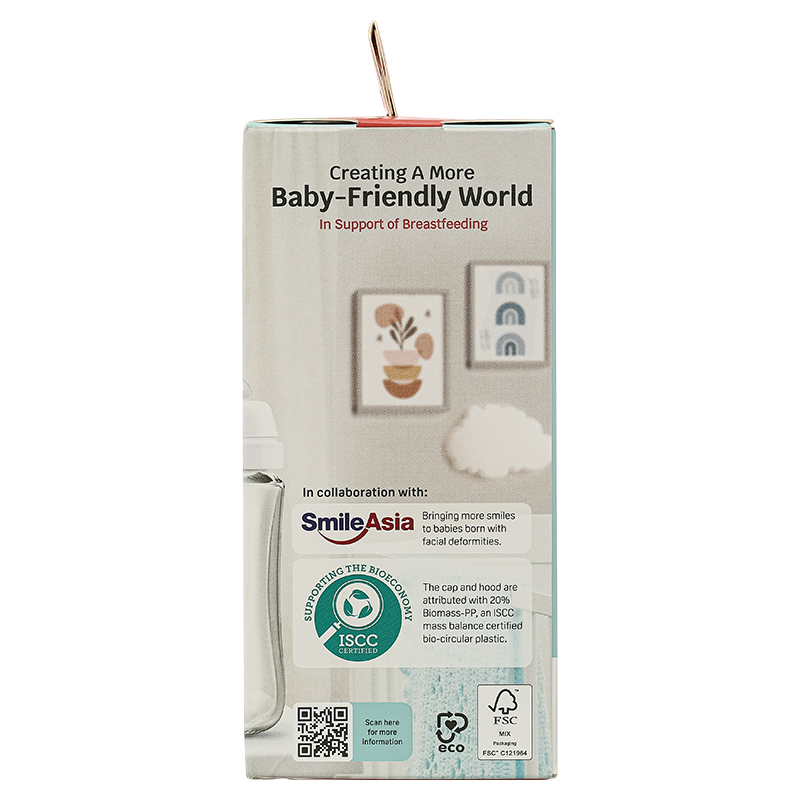 Bình sữa thủy tinh Pigeon Softouch Baby-Friendly World cổ rộng 240 ml (từ 3 tháng) 25