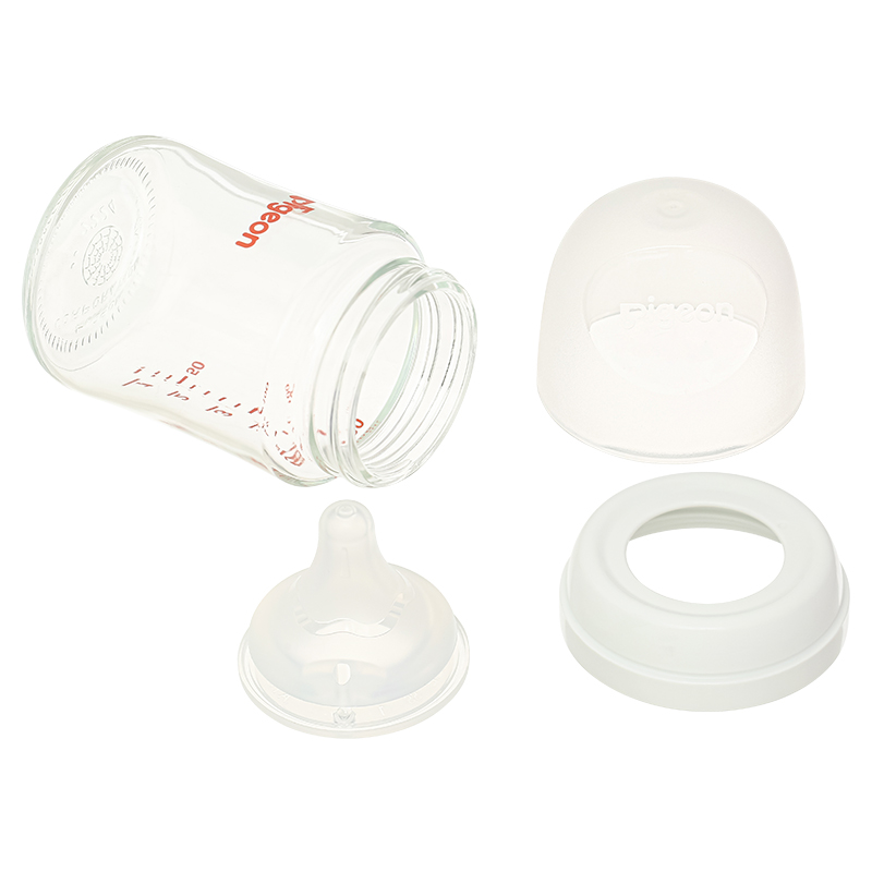 Bình sữa thủy tinh Pigeon Softouch Baby-Friendly World cổ rộng 240 ml (từ 3 tháng) 18